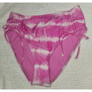 California Waves Women's Bikini Bottom Size Small Pink Tie Dye Adjustable NWT
